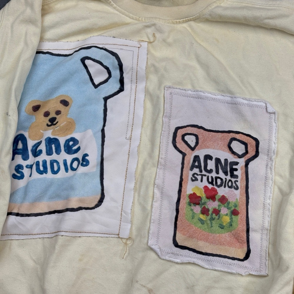 Acne Studios Grant Levy Lucero Ceramic Foebe Patch Sweatshirt Womens XS - Picture 3 of 10